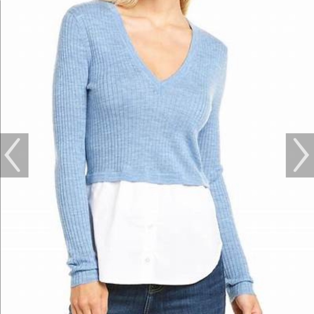 NWT Veronica Beard Lydia Mixed Media Sweater XS